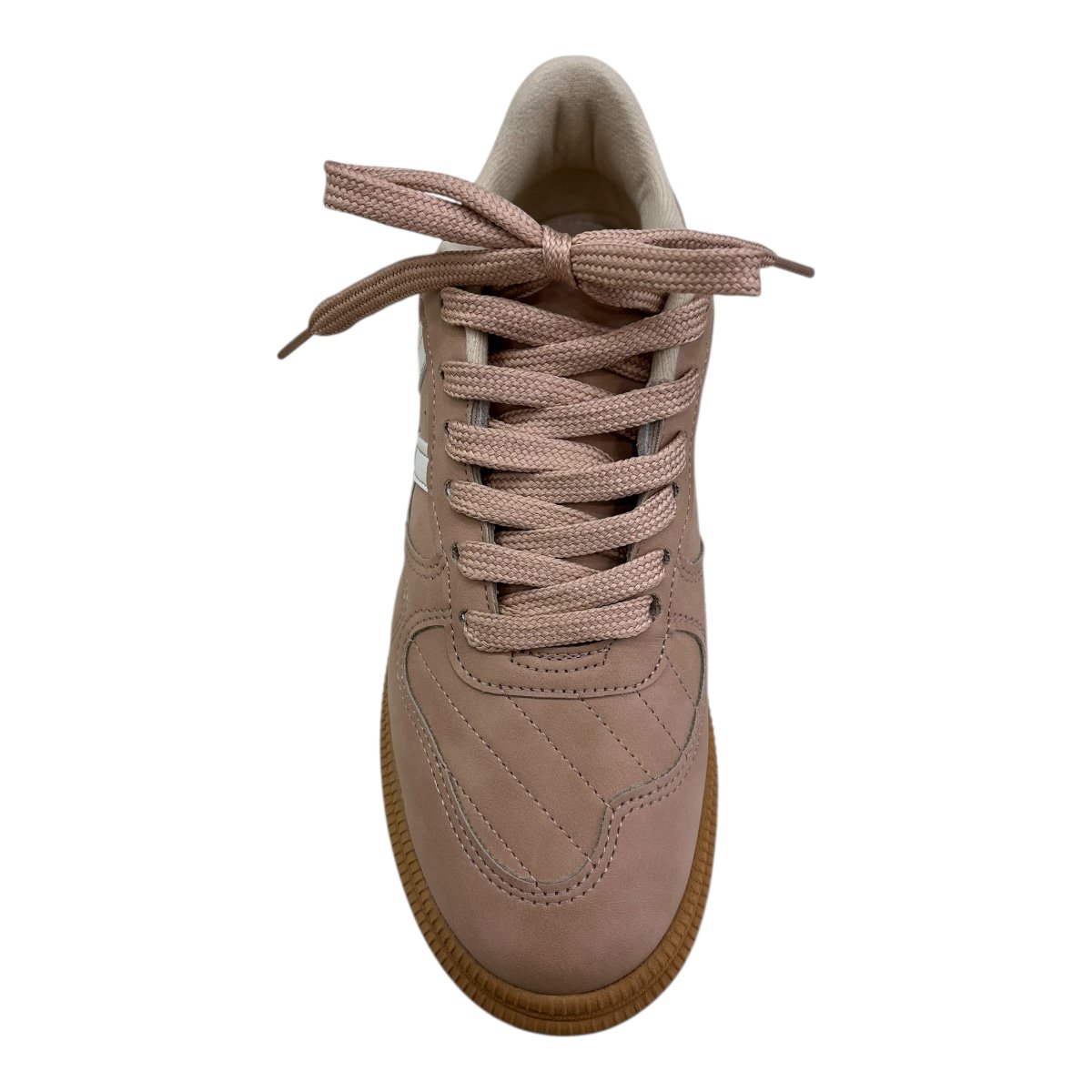 Tenis Feminino Moleca Casual Conforto Plataforma Nobuck Camurça Amarração 5816.101 Nude Nude 6