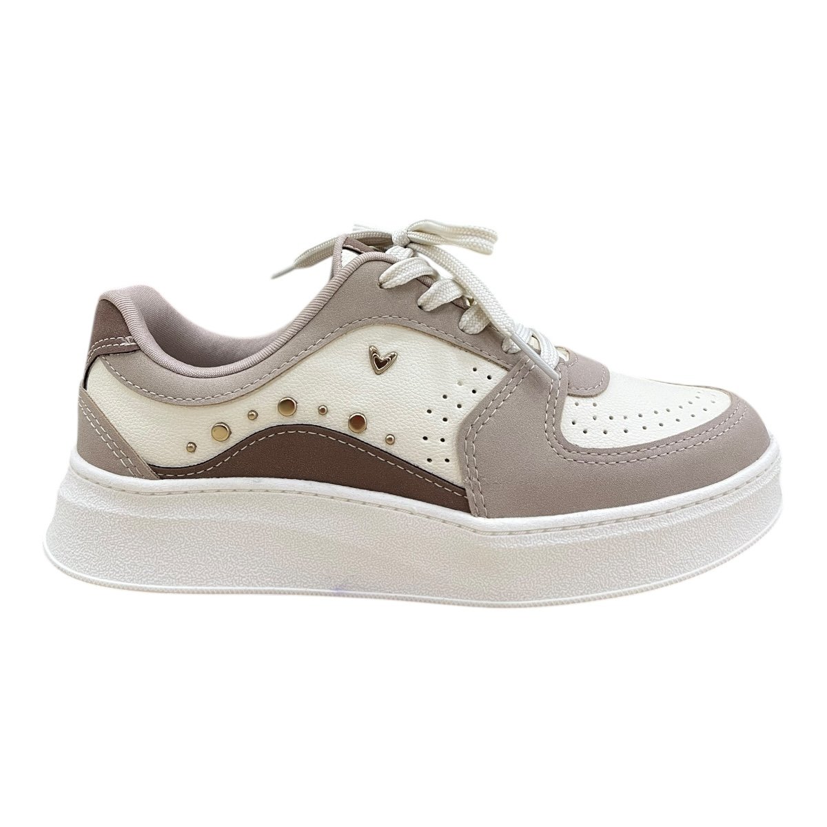 Tenis Feminino Mississipi Casual Conforto Plataforma Superleve Amarração Antiderrapante Mc918 Marfim