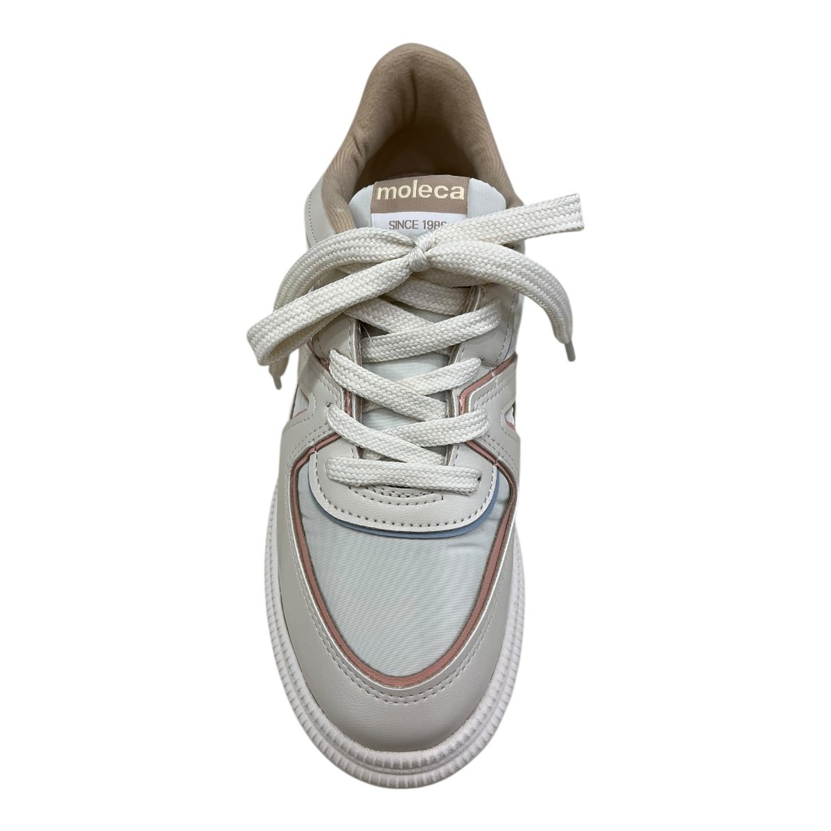 Tenis Feminino Moleca Casual Conforto Amarração Plataforma Detalhe Brilho Colorido 5816.108 Marfim Marfim 6