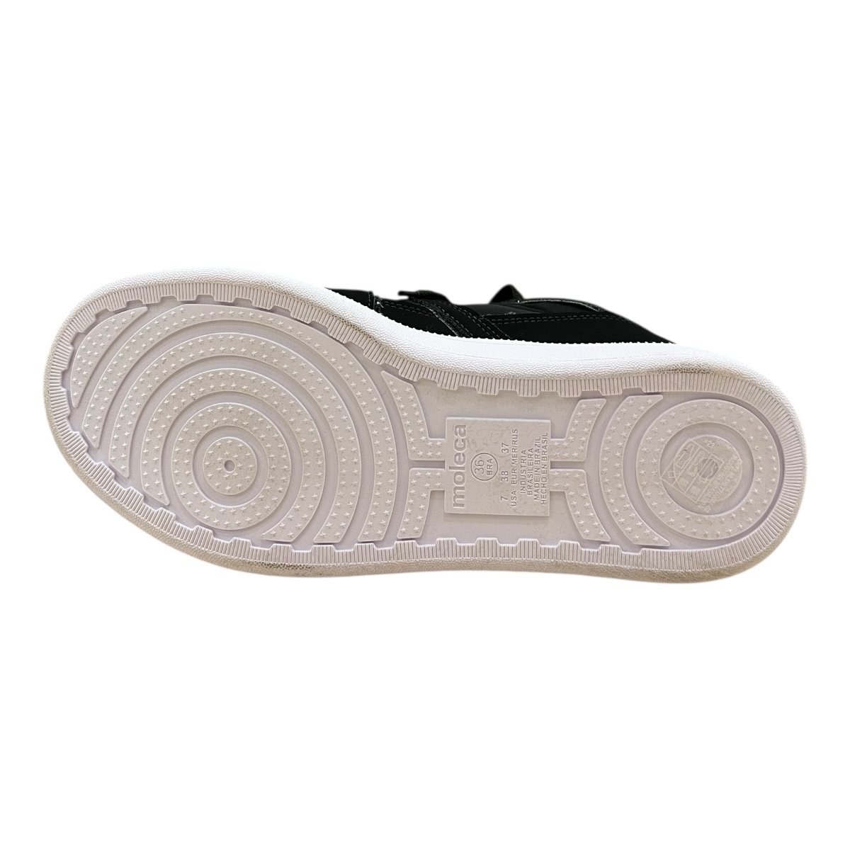 Tenis Feminino Moleca Casual Conforto Amarração Plataforma Detalhe Brilho Colorido 5816.108 Preto Preto 3