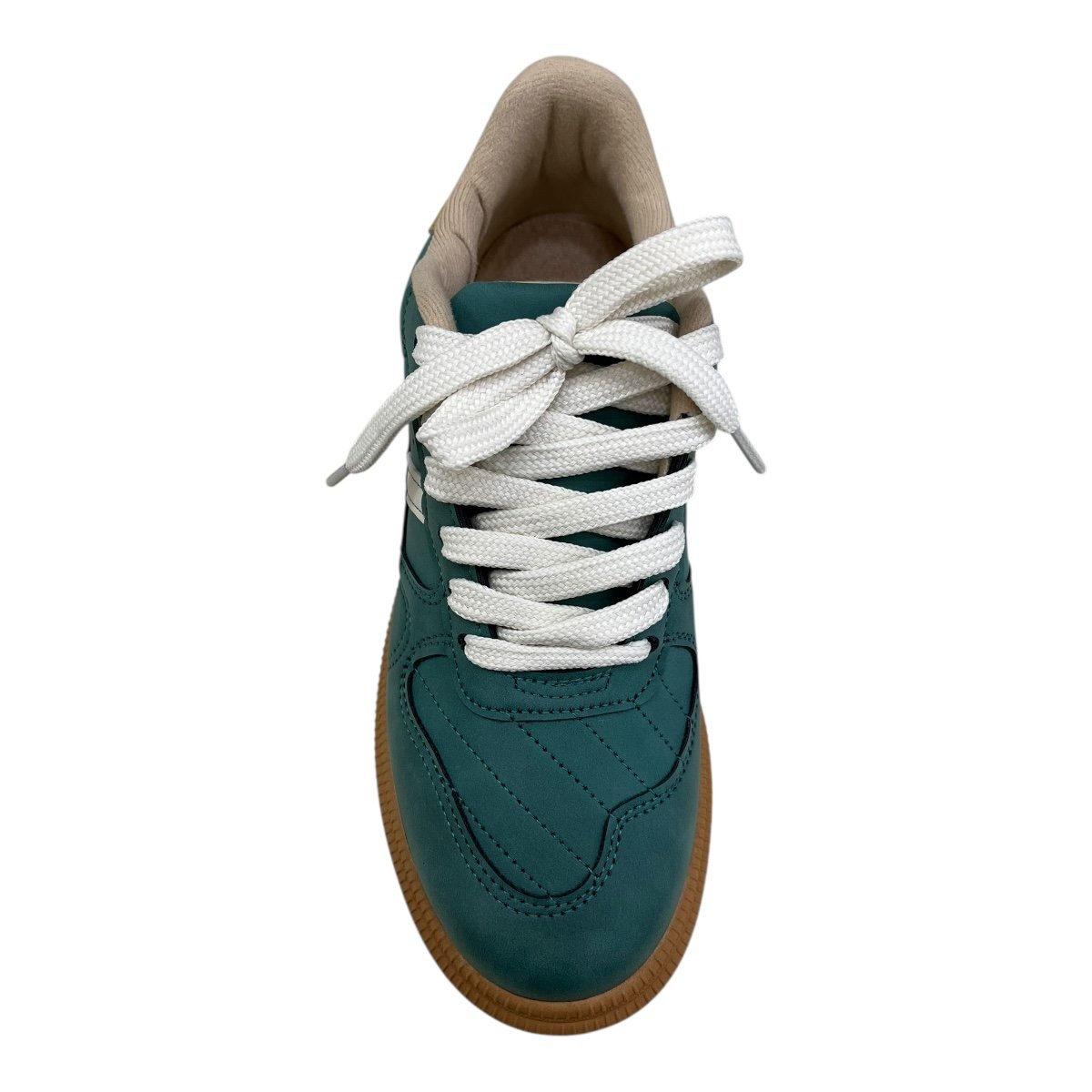 Tenis Feminino Moleca Casual Conforto Plataforma Nobuck Camurça Amarração 5816.101 Verde Verde 6