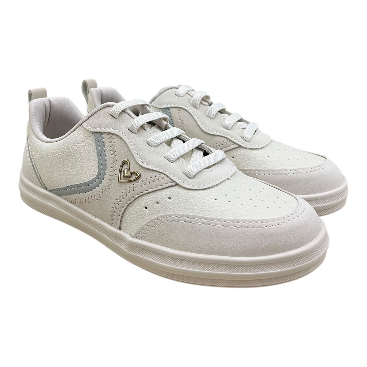 Tenis Feminino Mississipi Casual Conforto Retrô Calce Fácil Elástico Antiderrapante J0082 Marfim Marfim 2