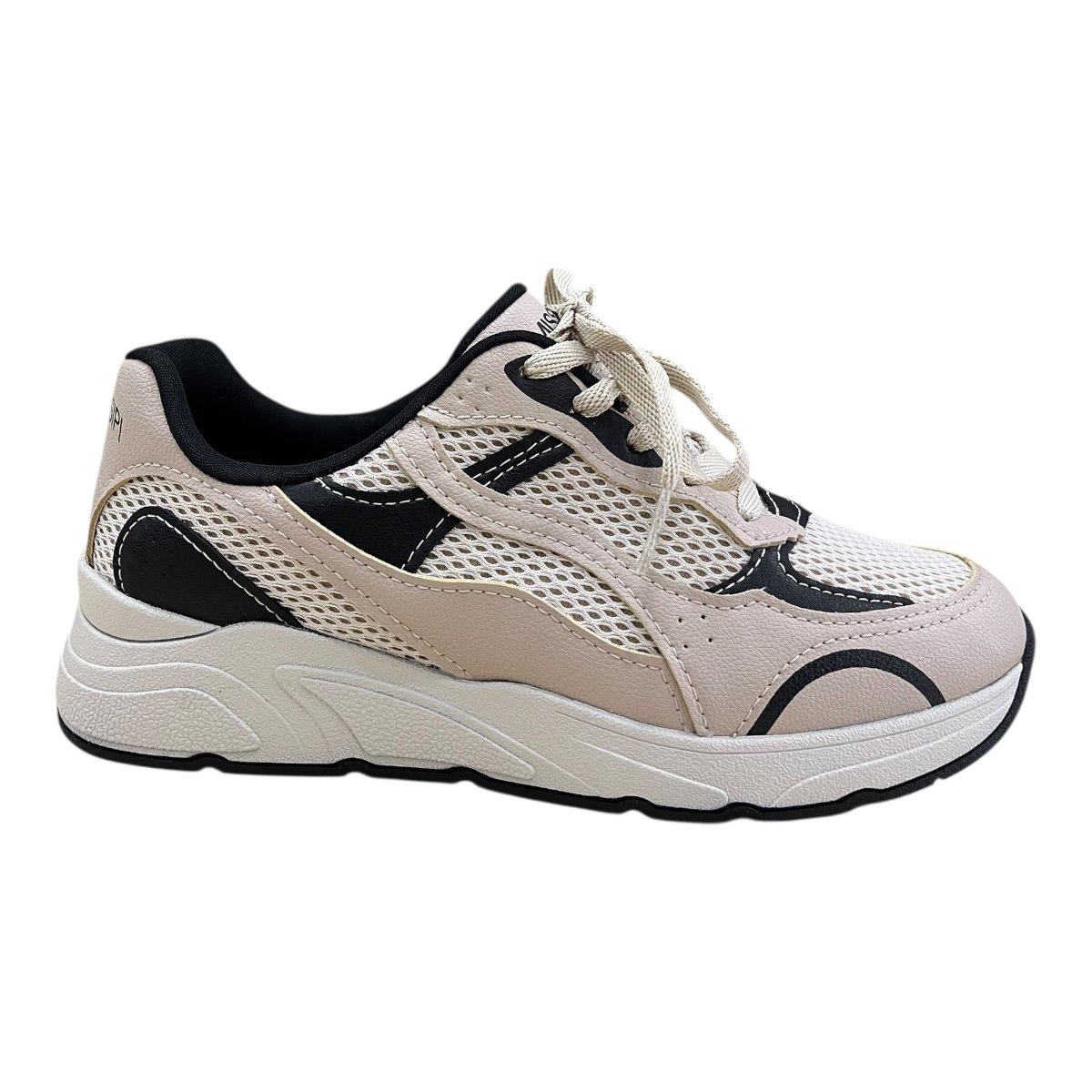 Tenis Feminino Mississipi Jogging Casual Conforto Retrô Antiderrapante Amarração Mf592 Nude