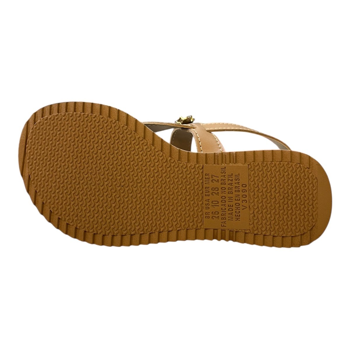 Sandalia Infantil Menina Pink Cats Casual Conforto Dedo Antiderrapante Pedras Metalizado V5601 Caramelo Caramelo 3