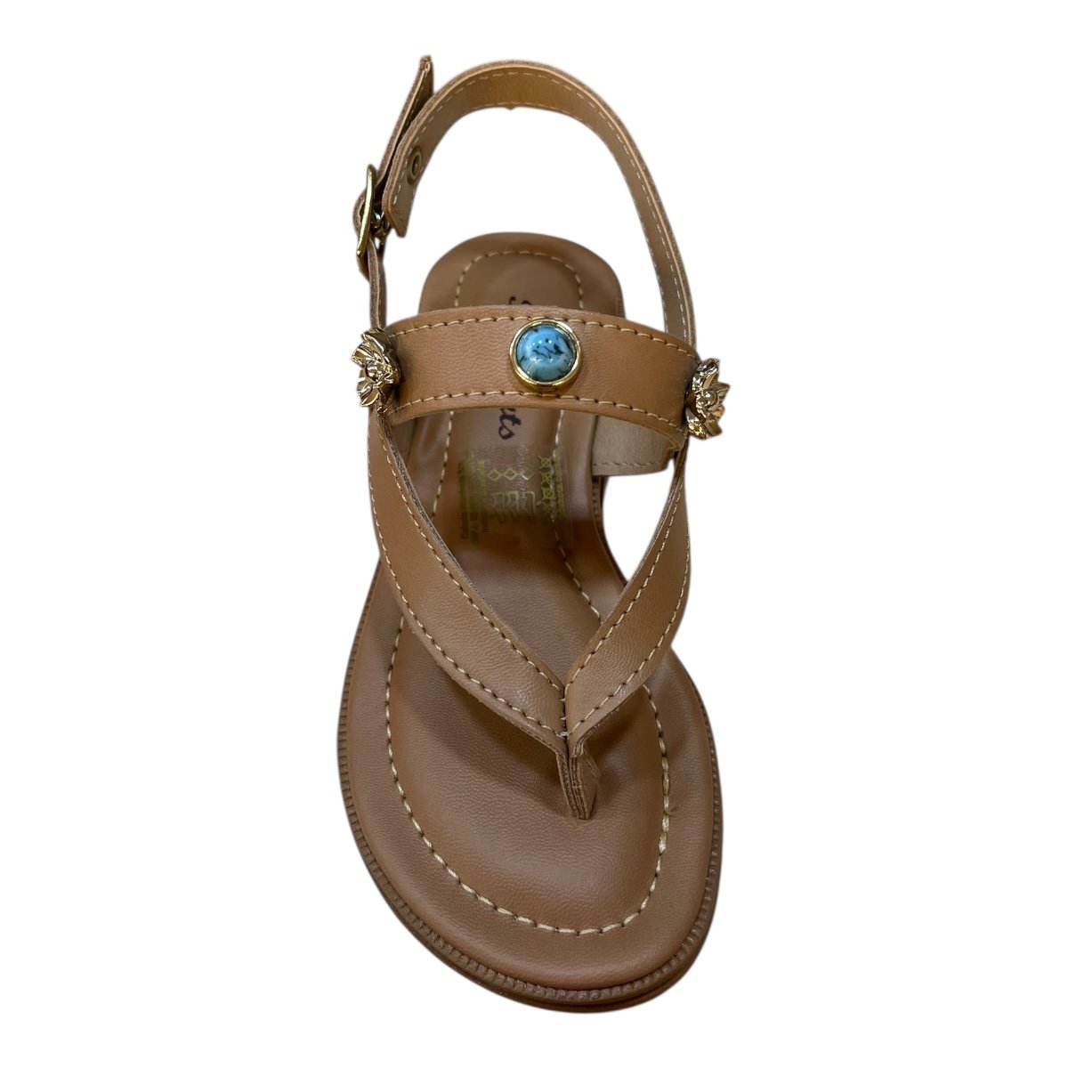 Sandalia Infantil Menina Pink Cats Casual Conforto Dedo Antiderrapante Pedras Metalizado V5601 Caramelo Caramelo 6