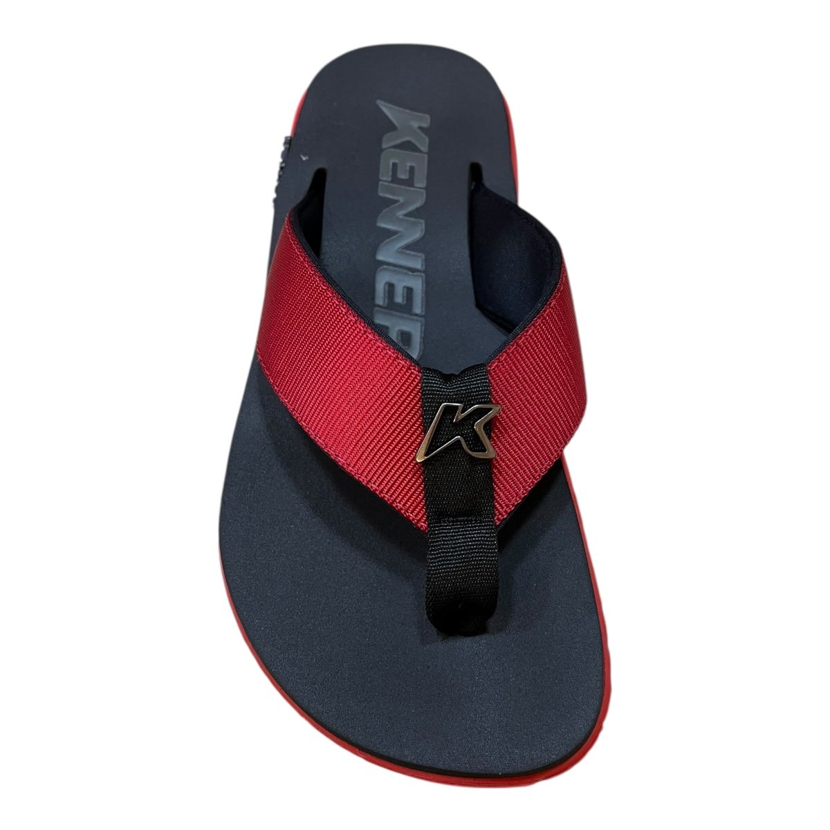 Chinelo Masculino Kenner Kivah Conforto Dedo Casual Antiderrapante Detalhe Metalizado Vermelho Preto/Vermelho 6