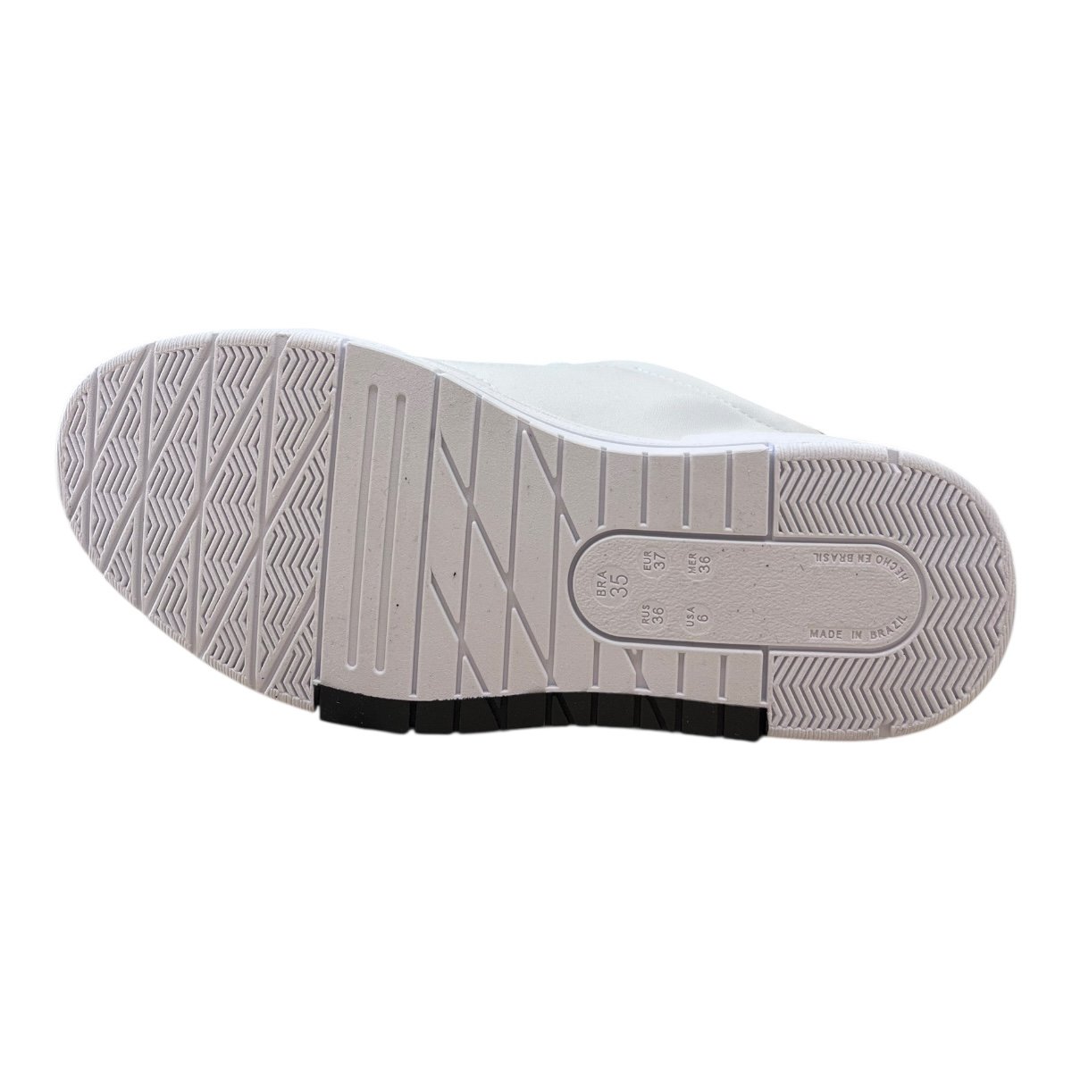 Tenis Feminino Ramarim Casual Conforto Plataforma Amarração Detalhe Metalizado 25-89201 Branco Branco 3