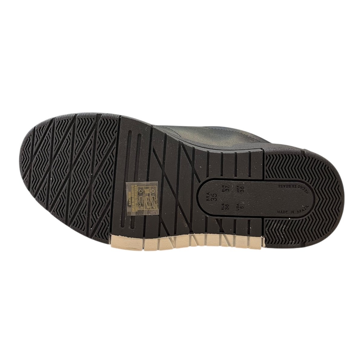 Tenis Feminino Ramarim Casual Conforto Plataforma Amarração Detalhe Metalizado 25-89201 Preto Preto 3