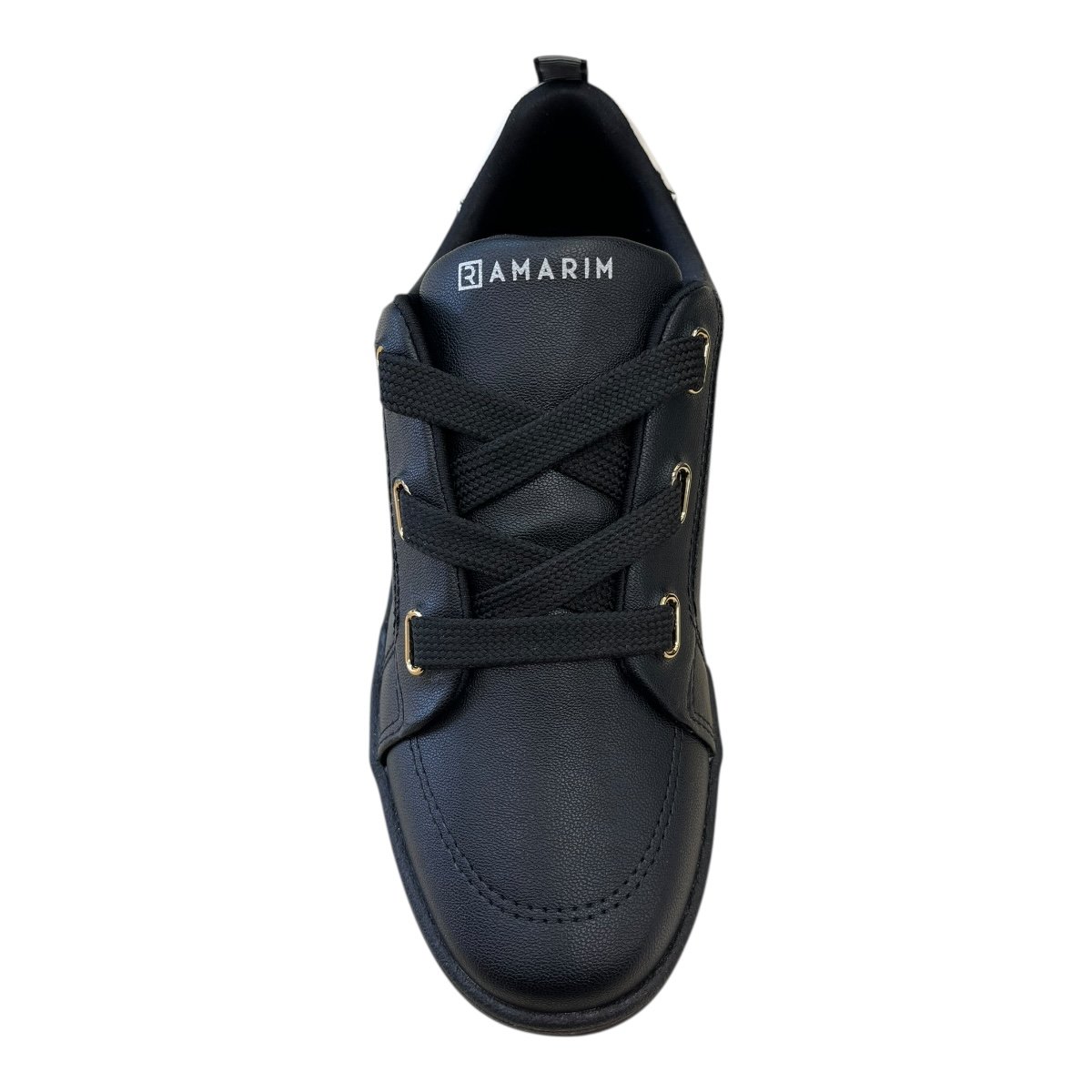 Tenis Feminino Ramarim Casual Conforto Plataforma Amarração Detalhe Metalizado 25-89201 Preto Preto 6