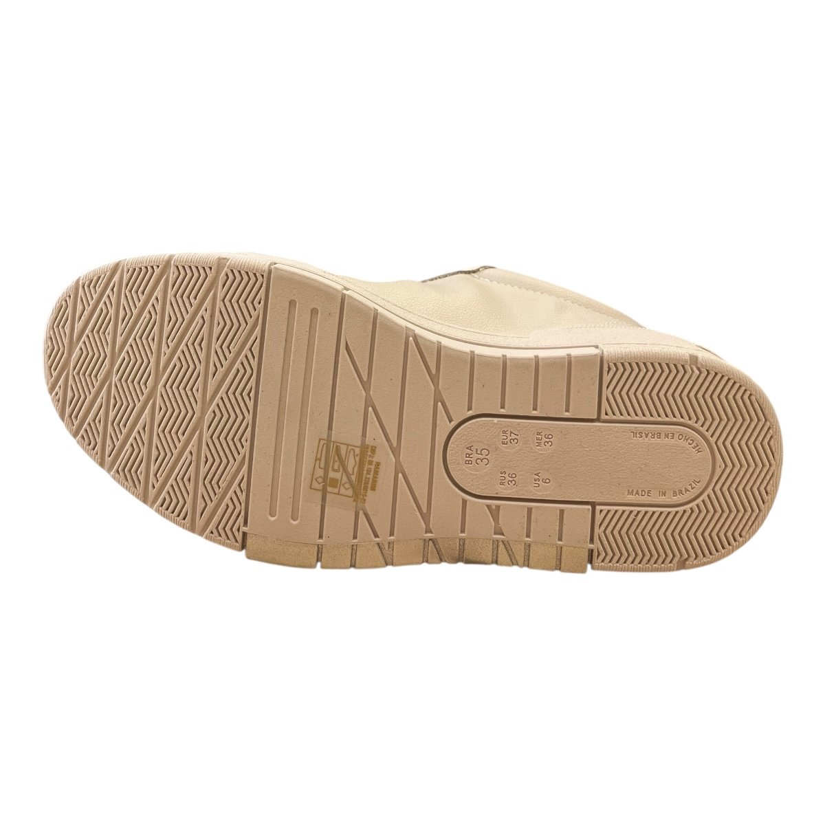 Tenis Feminino Ramarim Casual Conforto Plataforma Amarração Antiderrapante Brilho 25-89205 Bege Bege 3