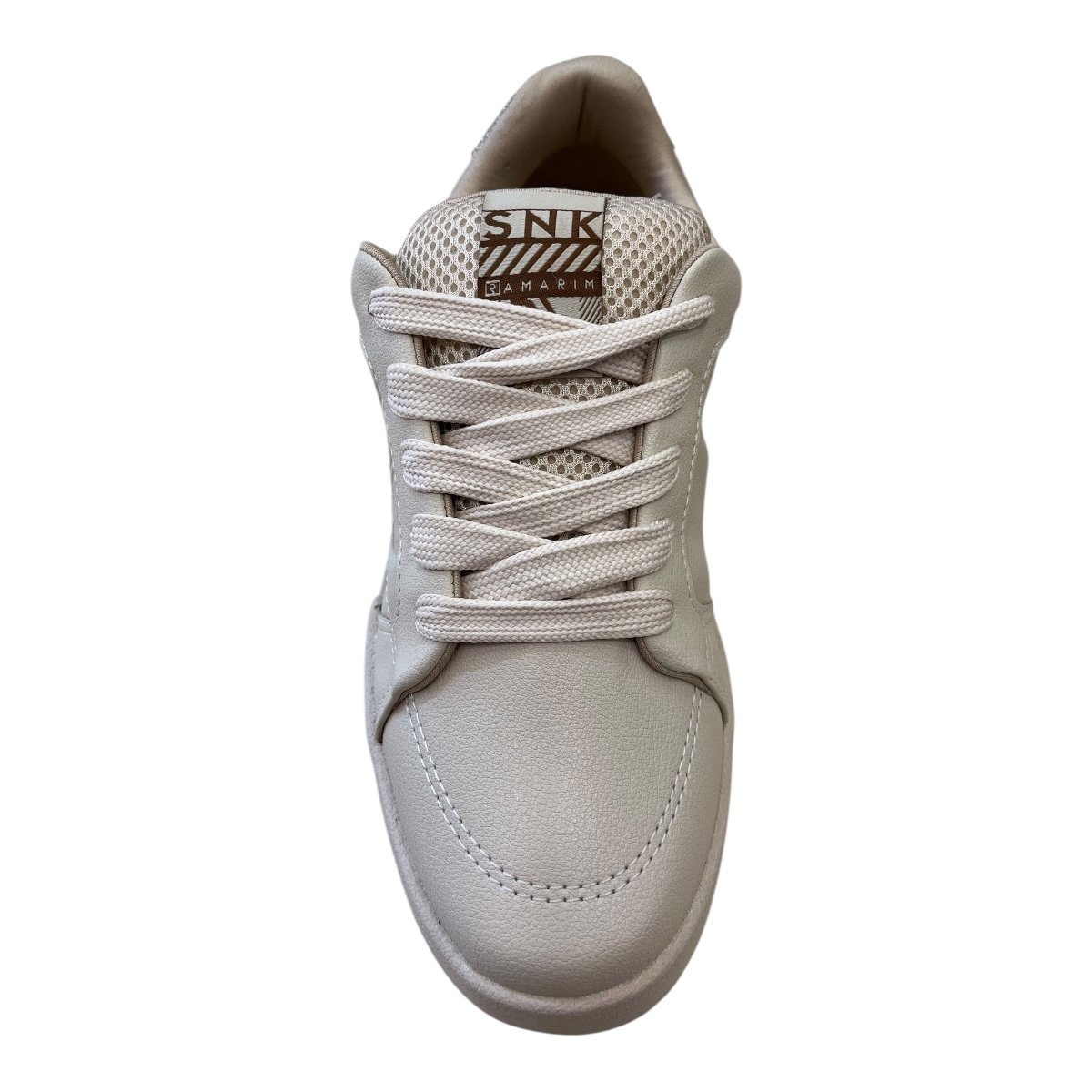 Tenis Feminino Ramarim Casual Conforto Plataforma Amarração Antiderrapante Brilho 25-89205 Bege Bege 6