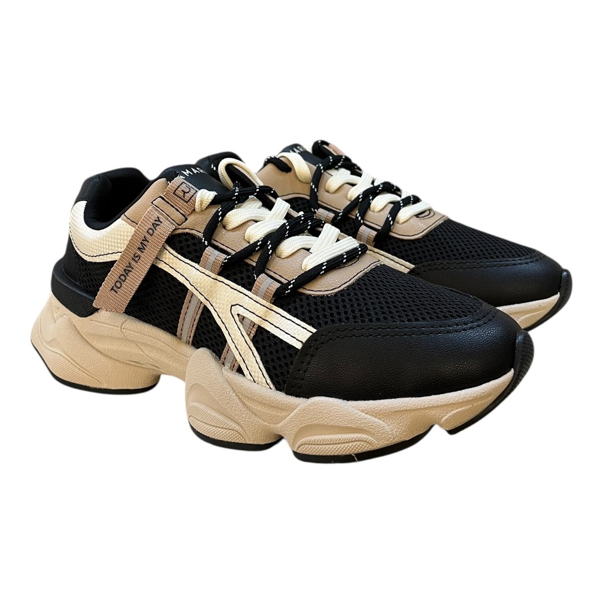 Tenis Feminino Ramarim Casual Conforto Cadarço Duplo Detalhe Refletivo Tratorado 25-90206 Preto Preto 2