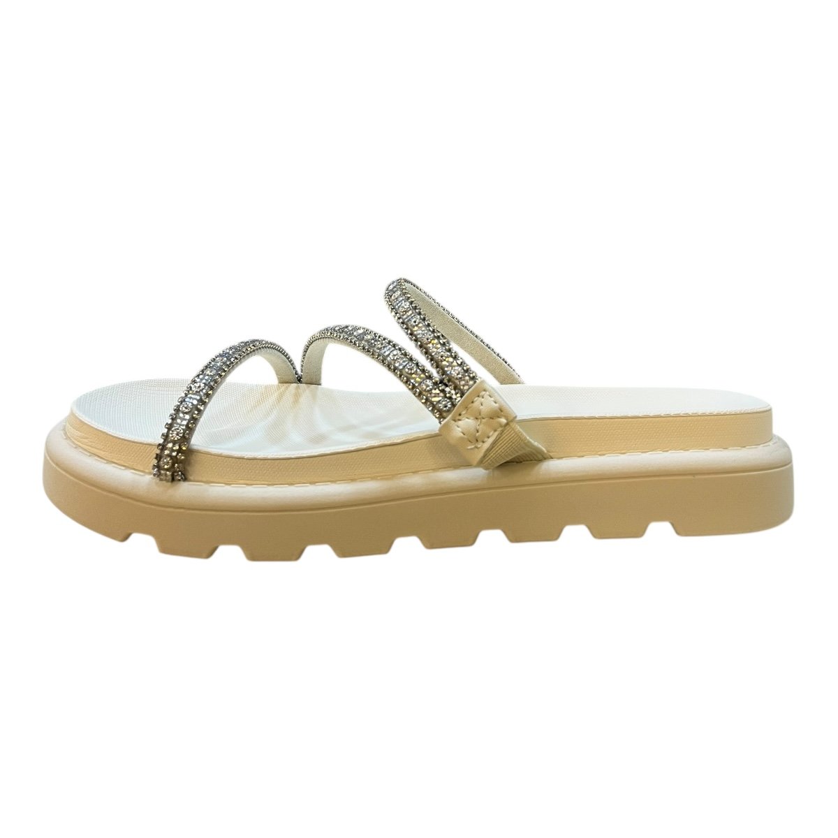 Chinelo Papete Feminino Vizzano Casual Conforto Tiras Brilho Strass Antiderrapante 6459118 Branco Branco 4