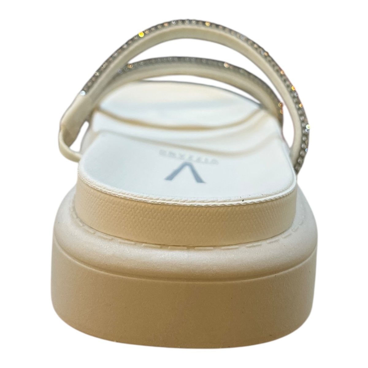 Chinelo Papete Feminino Vizzano Casual Conforto Tiras Brilho Strass Antiderrapante 6459118 Branco Branco 5