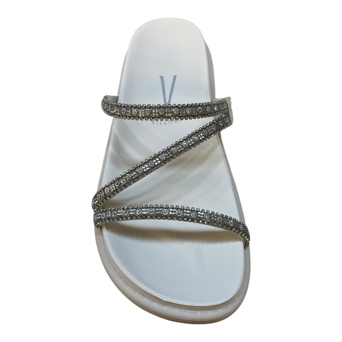 Chinelo Papete Feminino Vizzano Casual Conforto Tiras Brilho Strass Antiderrapante 6459118 Branco Branco 6