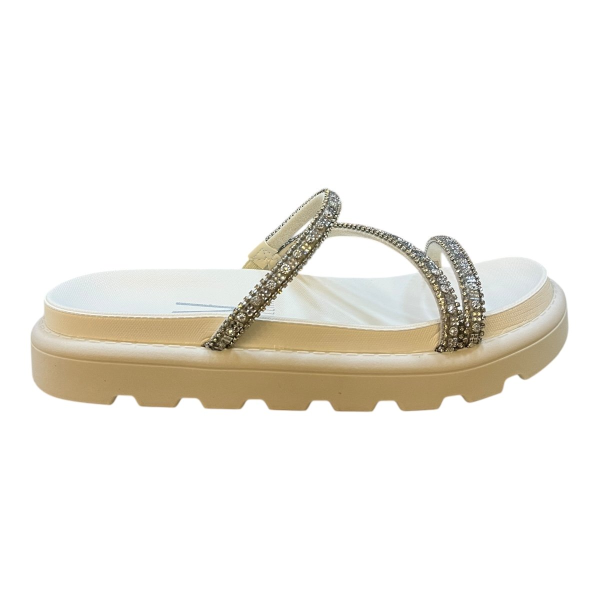 Chinelo Papete Feminino Vizzano Casual Conforto Tiras Brilho Strass Antiderrapante 6459118 Branco