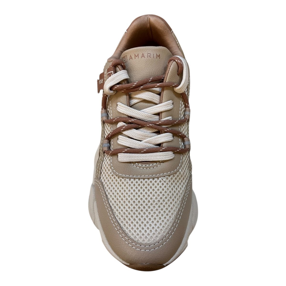 Tenis Feminino Ramarim Casual Conforto Cadarço Duplo Detalhe Refletivo Tratorado 25-90206 Bege Bege 6