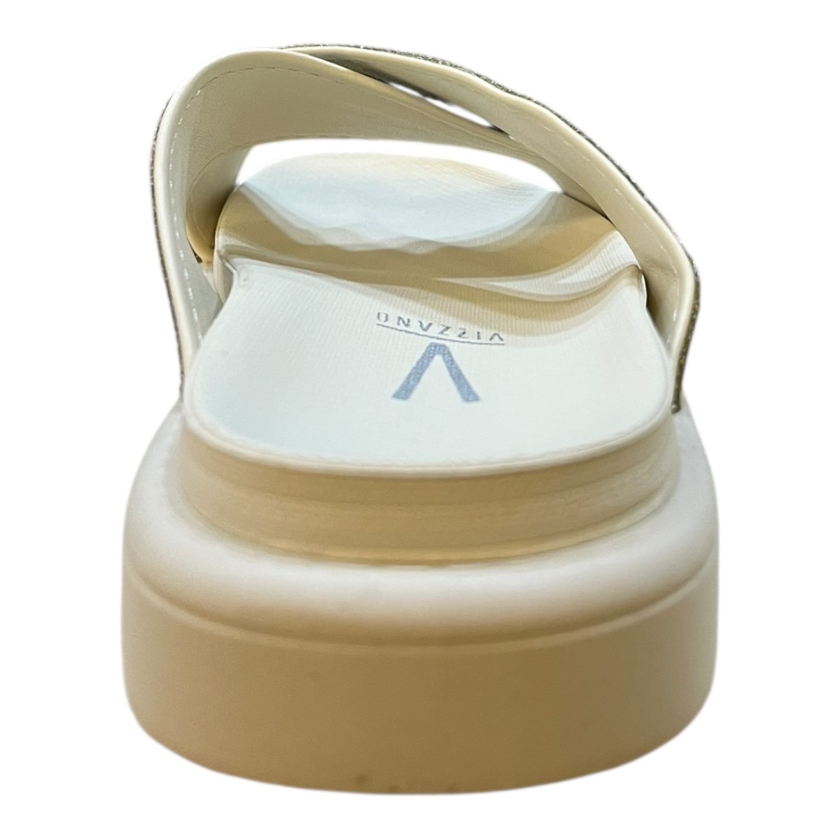 Chinelo Papete Feminino Vizzano Cruzada X Pelica Brilho Strass Casual Conforto 6459.122 Branco Branco 5