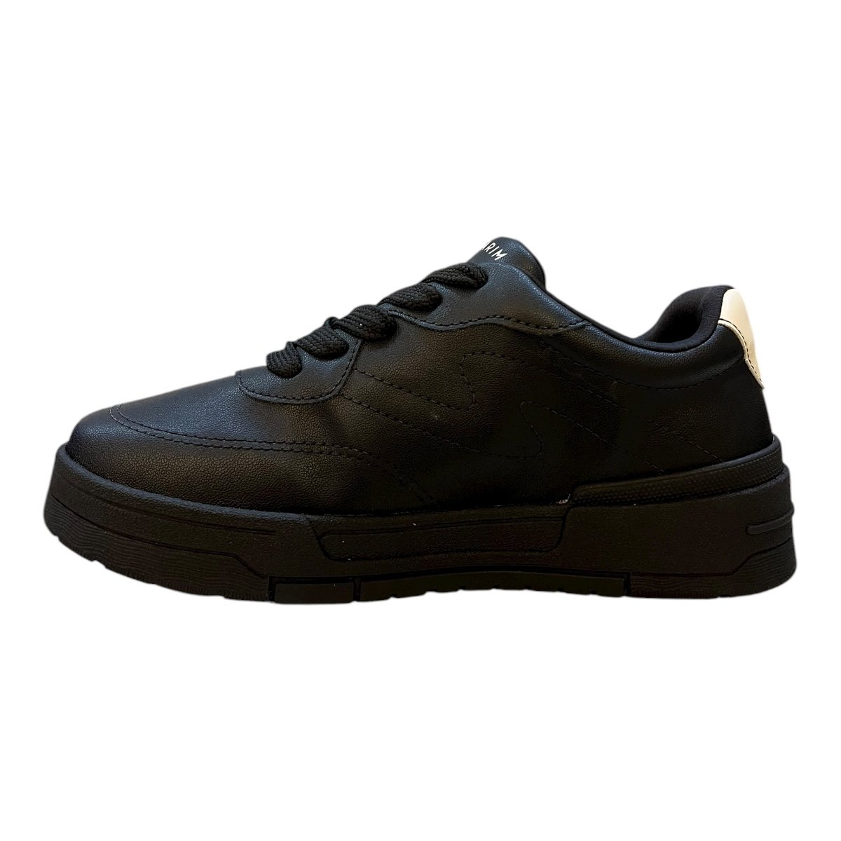 Tenis Feminino Ramarim Casual Conforto Plataforma Amarração Detalhe Metalizado Antiderrapante 25-89204 Preto Preto 4