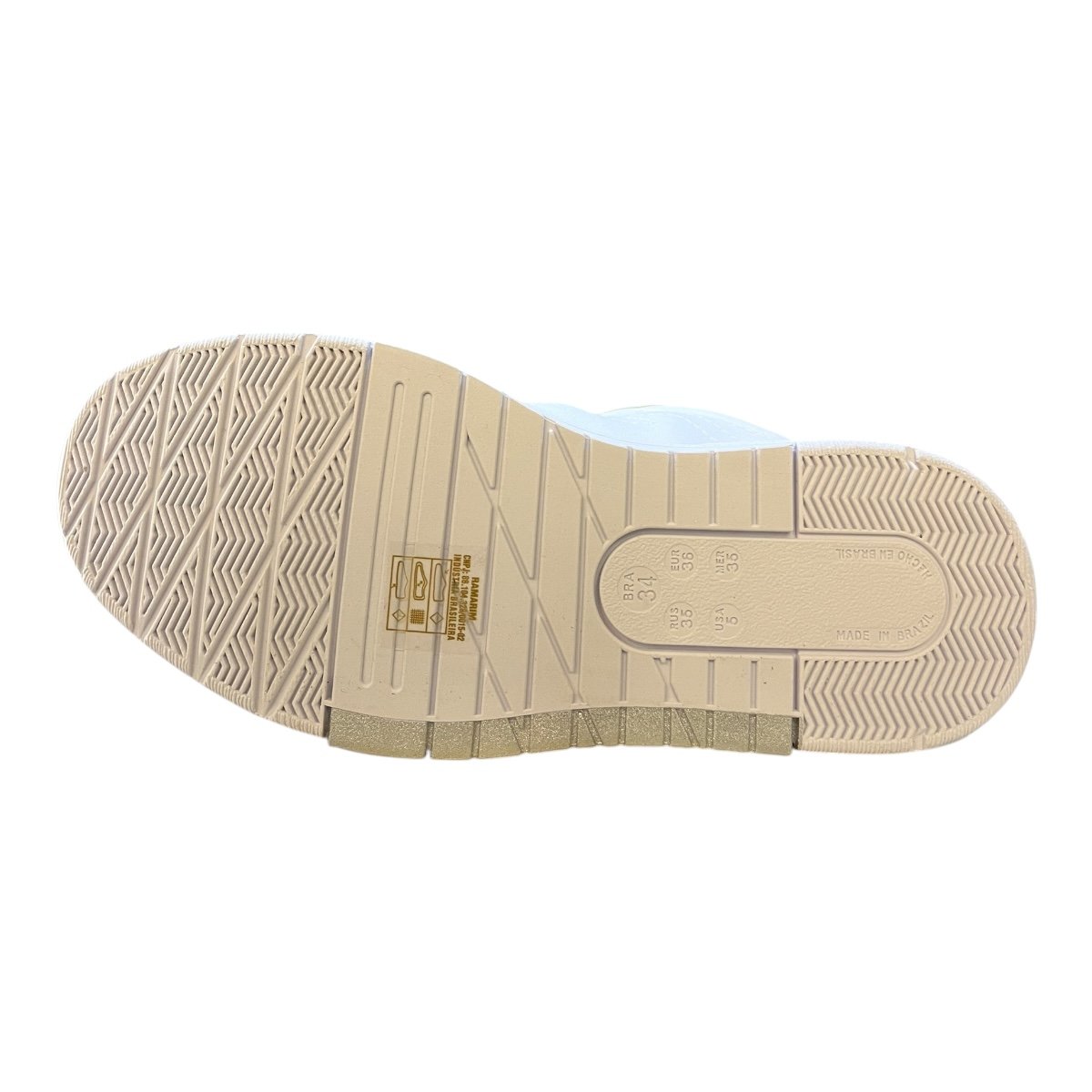 Tenis Feminino Ramarim Casual Conforto Plataforma Amarração Detalhe Metalizado Antiderrapante 25-89204 Branco Branco 3