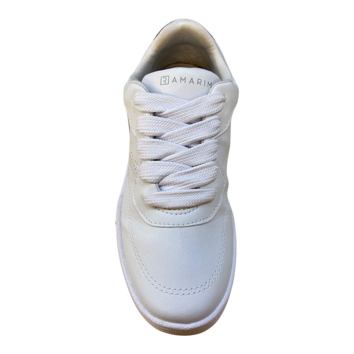 Tenis Feminino Ramarim Casual Conforto Plataforma Amarração Detalhe Metalizado Antiderrapante 25-89204 Branco Branco 6