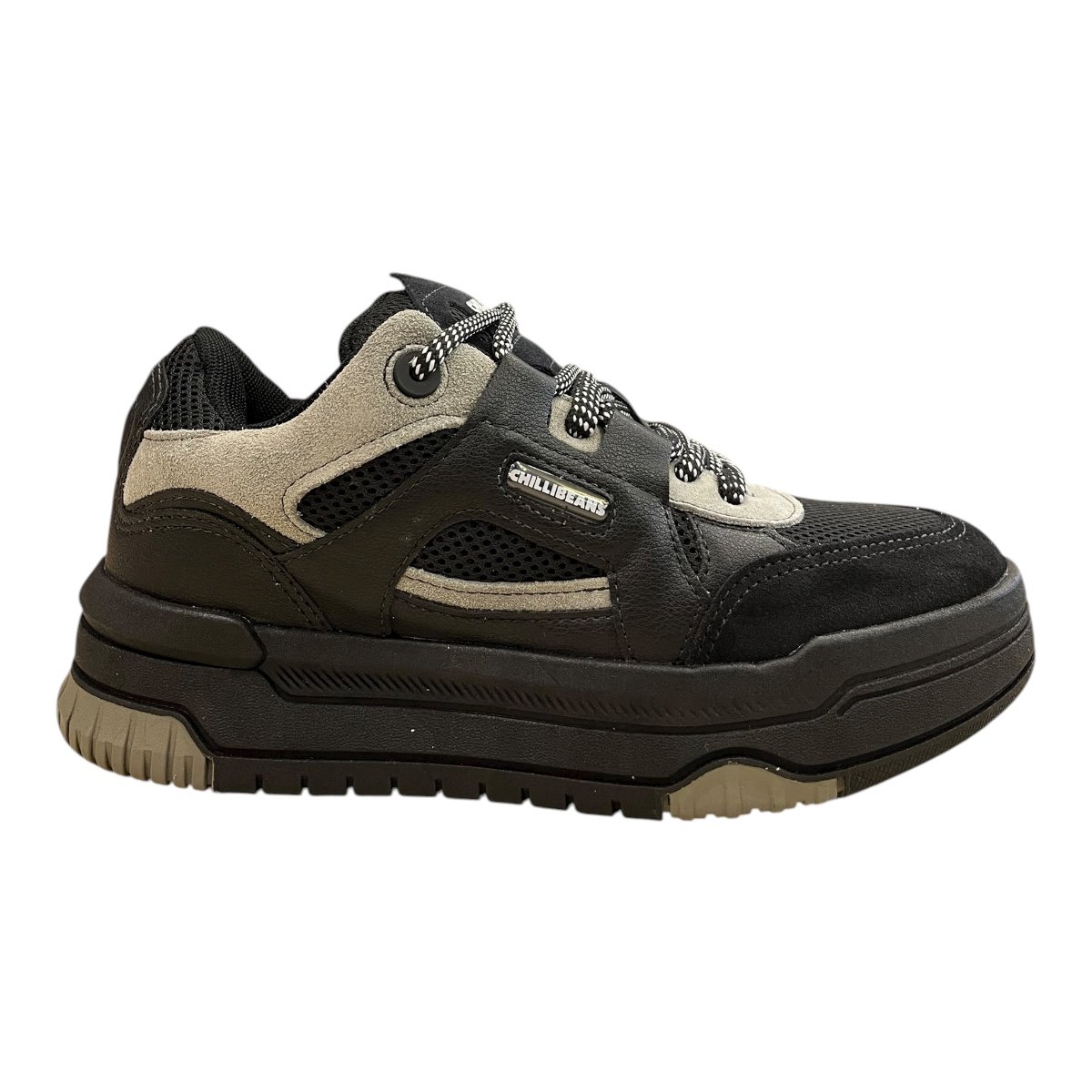 Tenis Masculino Chilli Beans Sneakers Couro Casual Ultraconforto Skatista Street Retrô Plataforma  25-94665 Preto