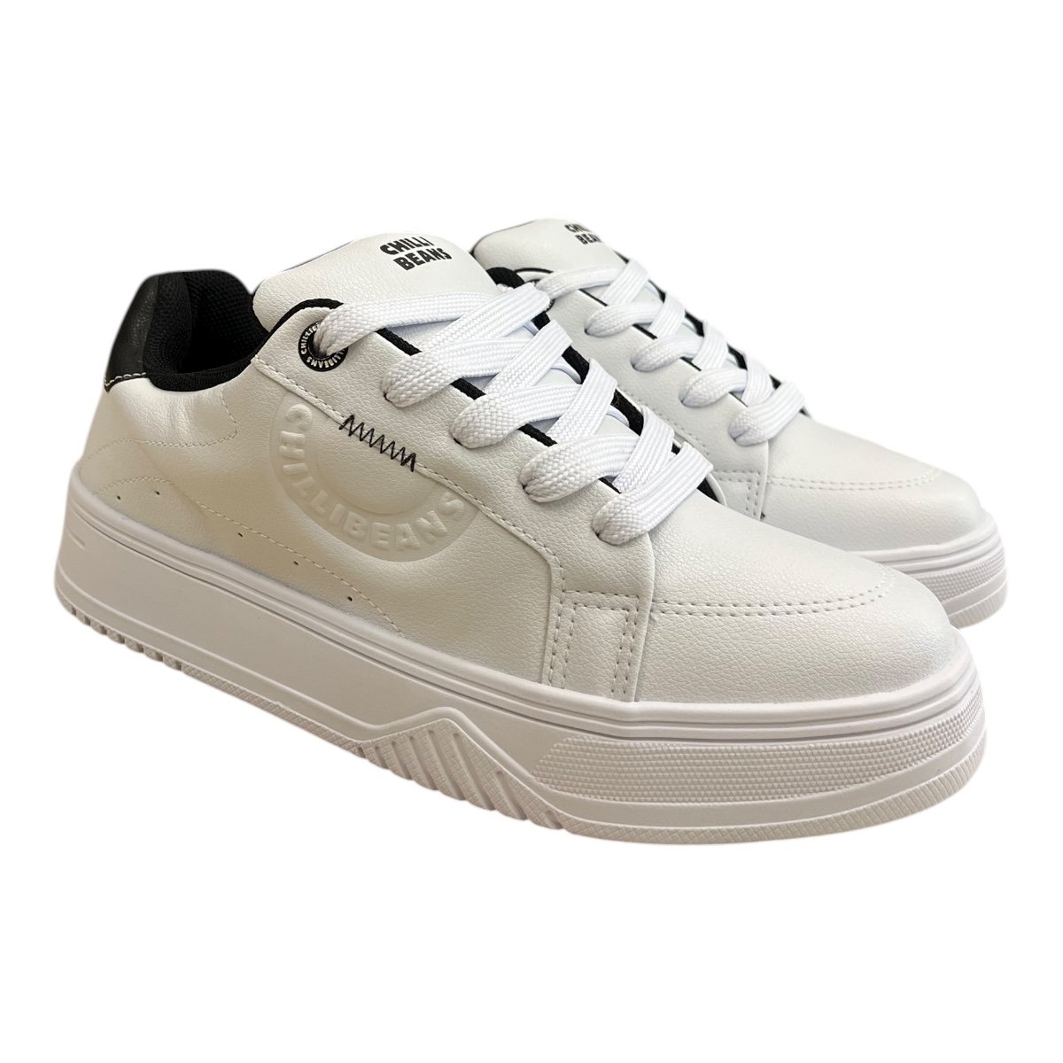 Tenis Masculino Chilli Beans Sneakers Couro Casual Ultraconforto Skatista Street Básico Plataforma Retrô 25-88663 Branco Branco 2