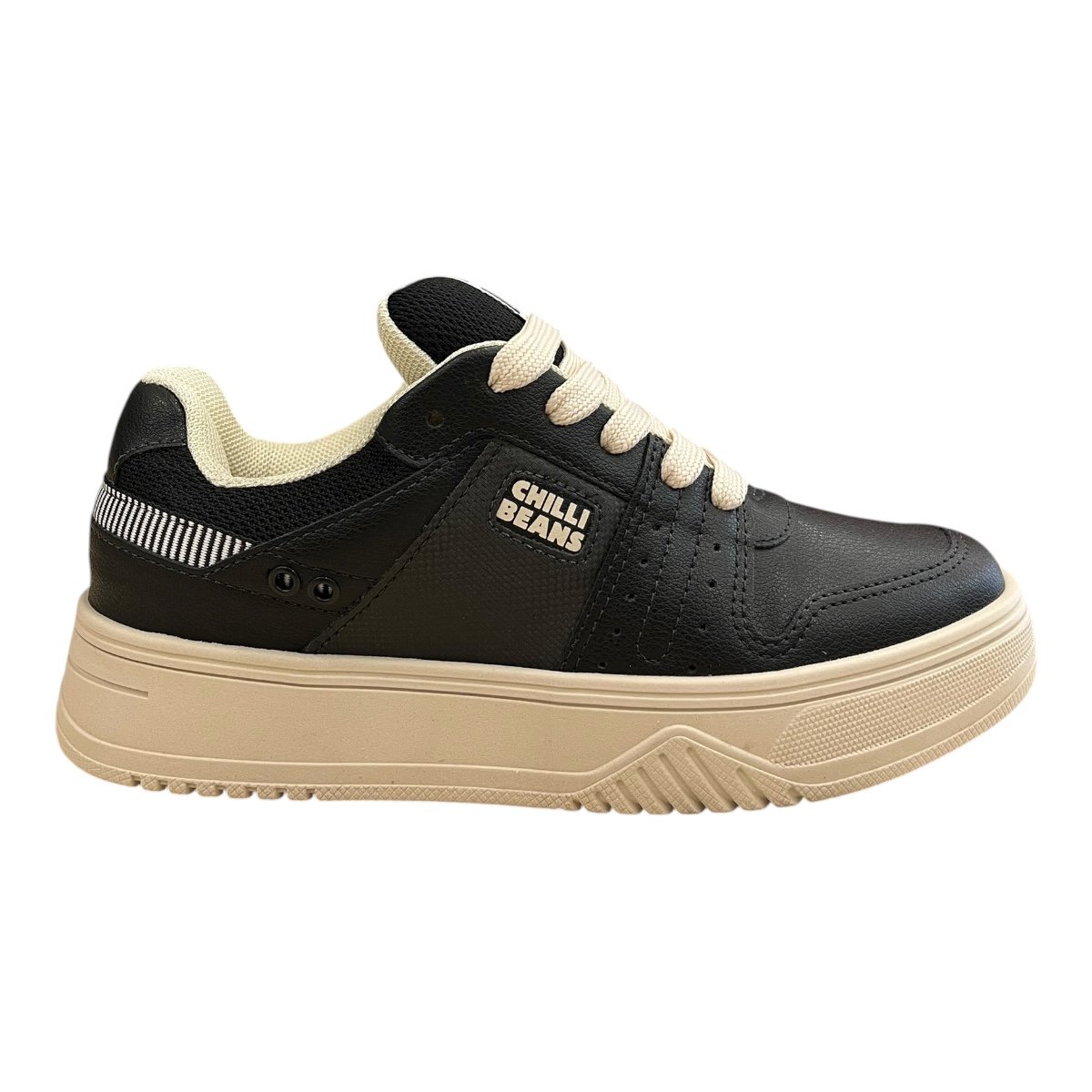 Tenis Masculino Chilli Beans Sneakers Couro Casual Ultraconforto Skatista Street Plataforma Retrô  25-88664 Preto