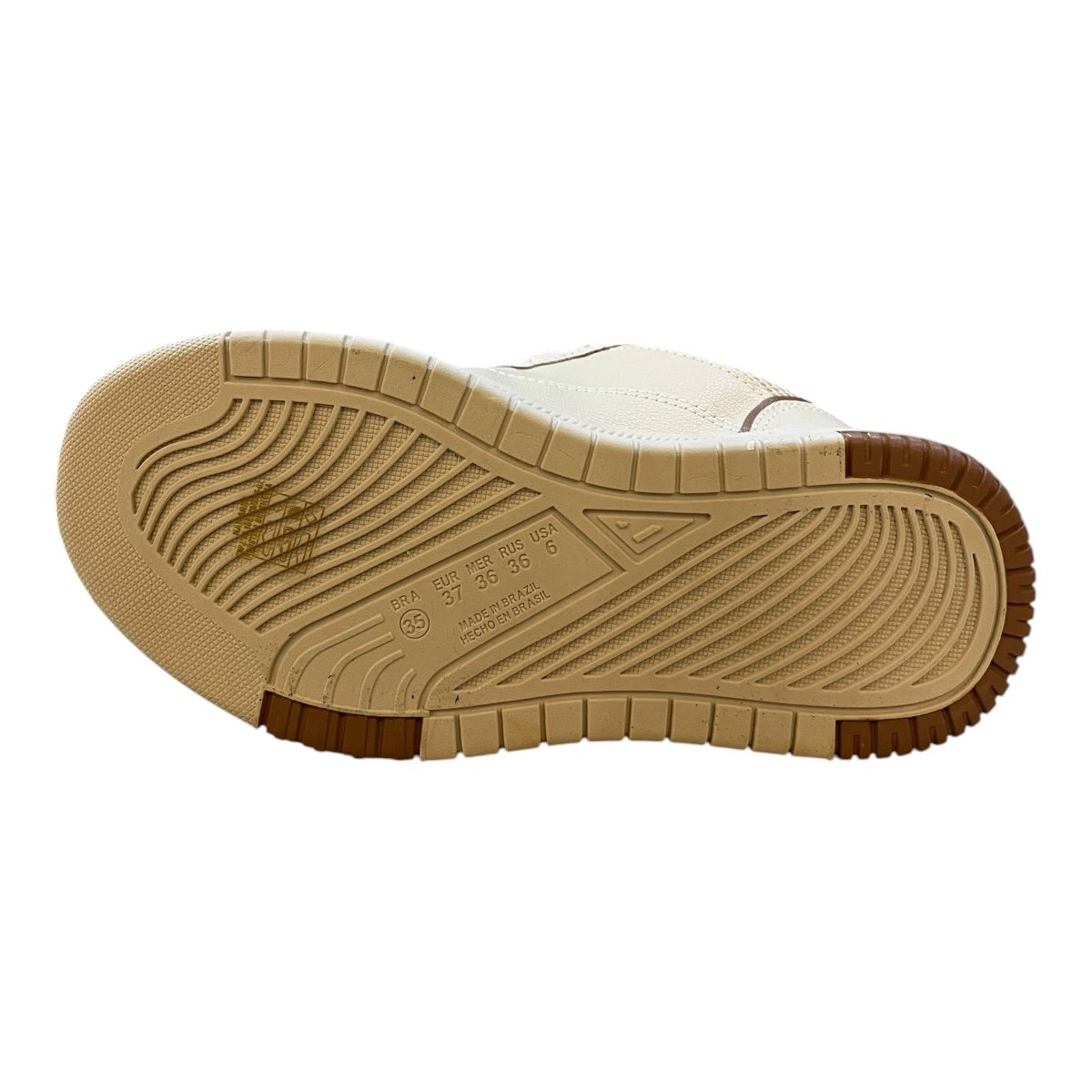 Tenis Feminino Chilli Beans Sneakers Couro Casual Ultraconforto Street Plataforma Retrô Cadarço Duplo  25-94601 Bege Bege 3