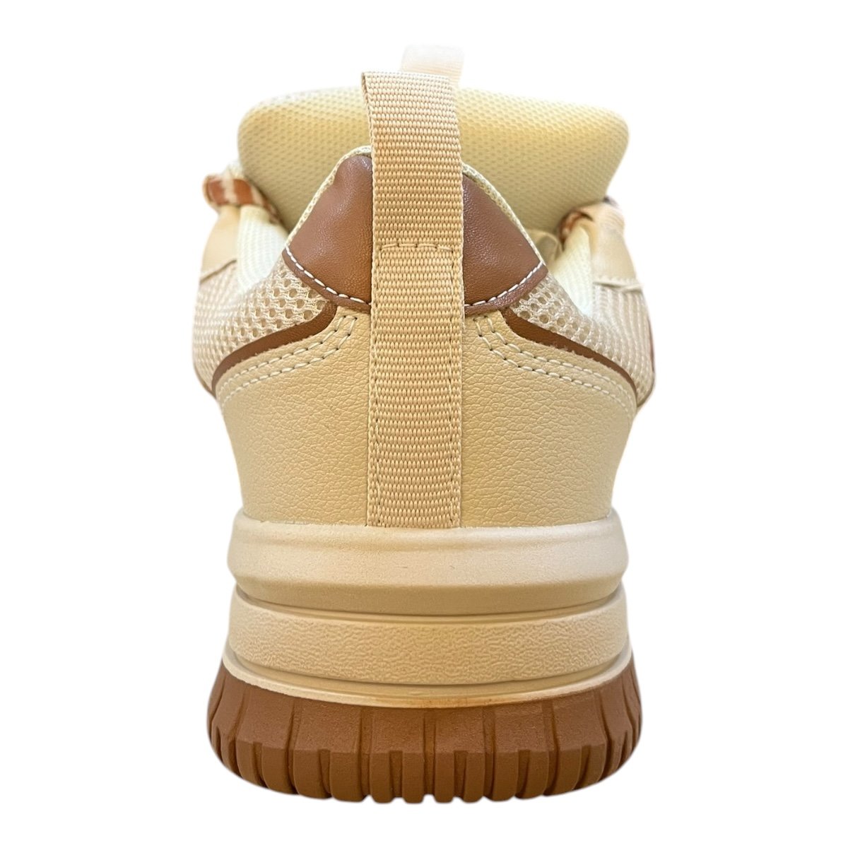 Tenis Feminino Chilli Beans Sneakers Couro Casual Ultraconforto Street Plataforma Retrô Cadarço Duplo  25-94601 Bege Bege 5