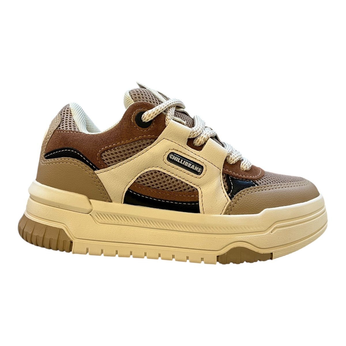 Tenis Feminino Chilli Beans Sneakers Couro Casual Ultraconforto Street Plataforma Retrô Antiderrapante 25-94605 Marrom