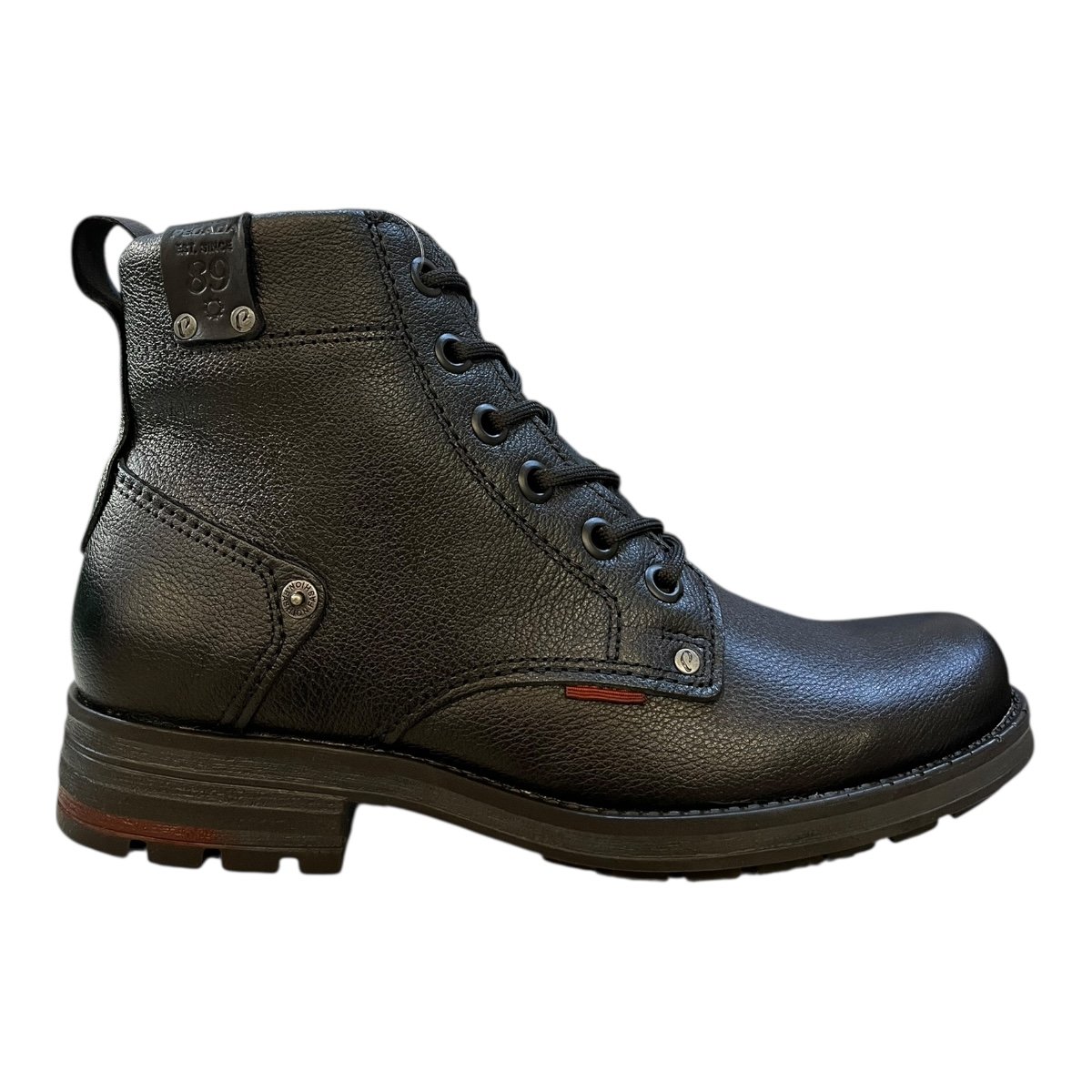 Bota Coturno Masculino Pegada Casual Ultraconforto Couro Antiderrapante Amarração 181305-08 Preto