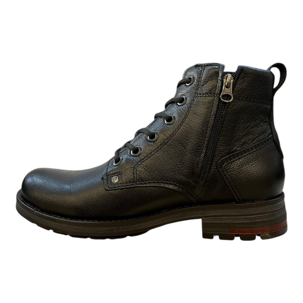 Bota Coturno Masculino Pegada Casual Ultraconforto Couro Antiderrapante Amarração 181305-08 Preto Preto 4