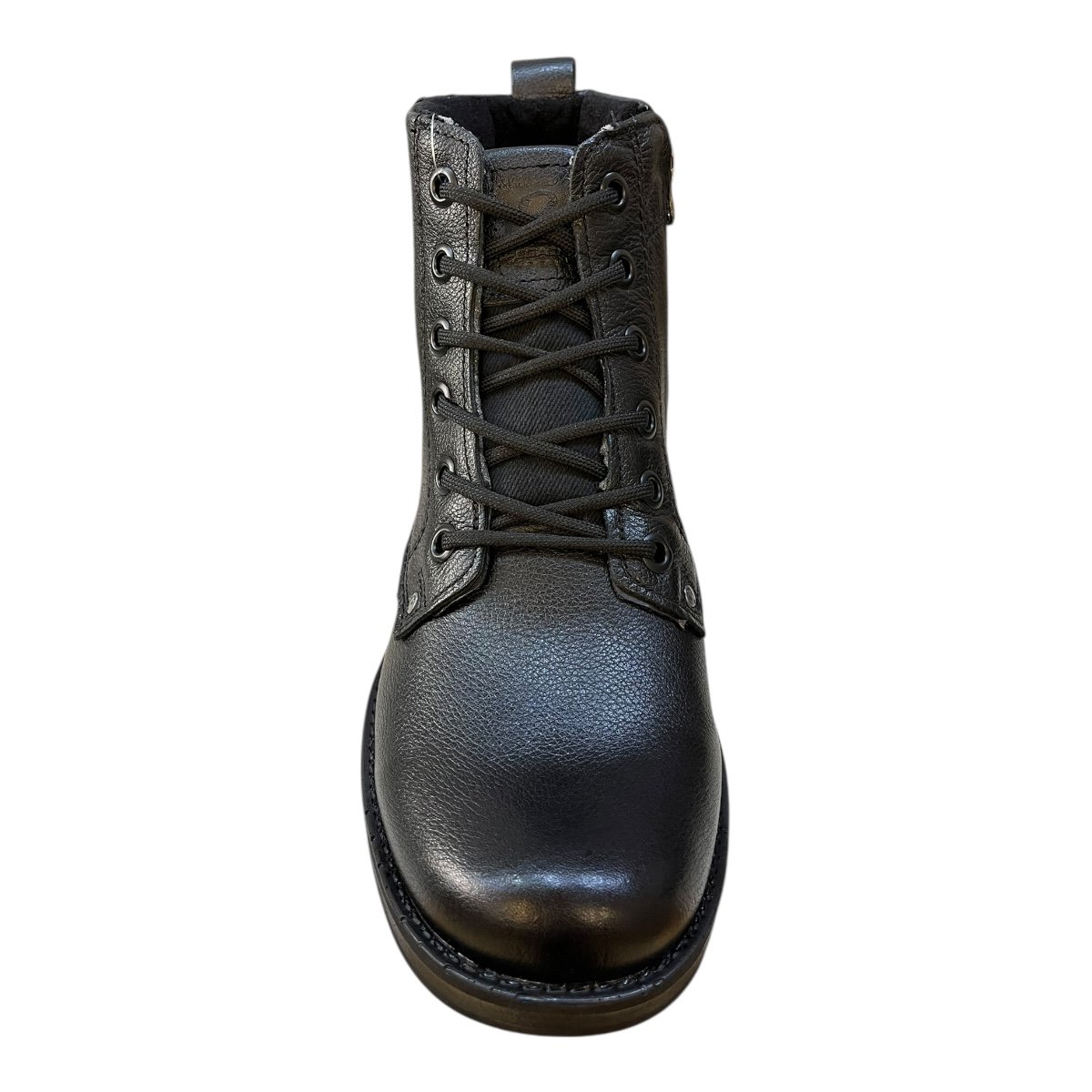 Bota Coturno Masculino Pegada Casual Ultraconforto Couro Antiderrapante Amarração 181305-08 Preto Preto 6