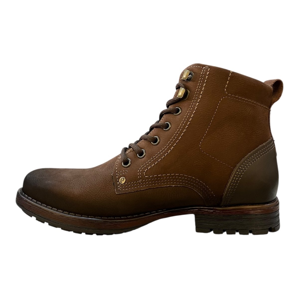 Bota Coturno Masculino Pegada Casual Ultraconforto Couro Antiderrapante Amarração Zíper 180745-03 Marrom Marrom 4