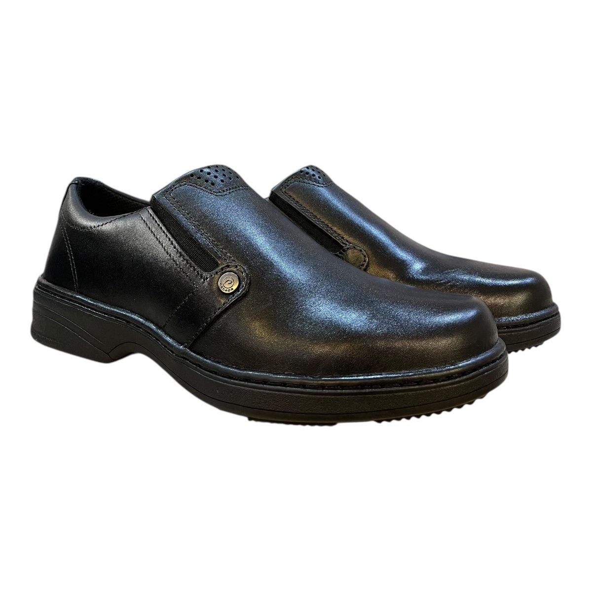 Sapato Social Masculino Pegada Casual Couro Calce Fácil Conforto Antiderrapante 12127201 Preto Preto 2