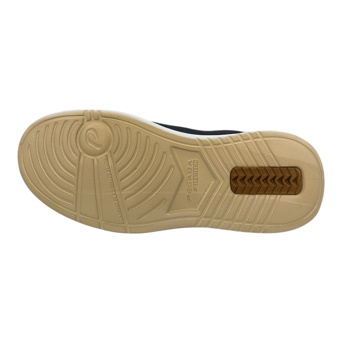 Sapato Esportivo Casual Masculino Pegada Couro Ultraconforto Superleve Antiderrapante Calce Fácil 112401-04 Preto Preto 4