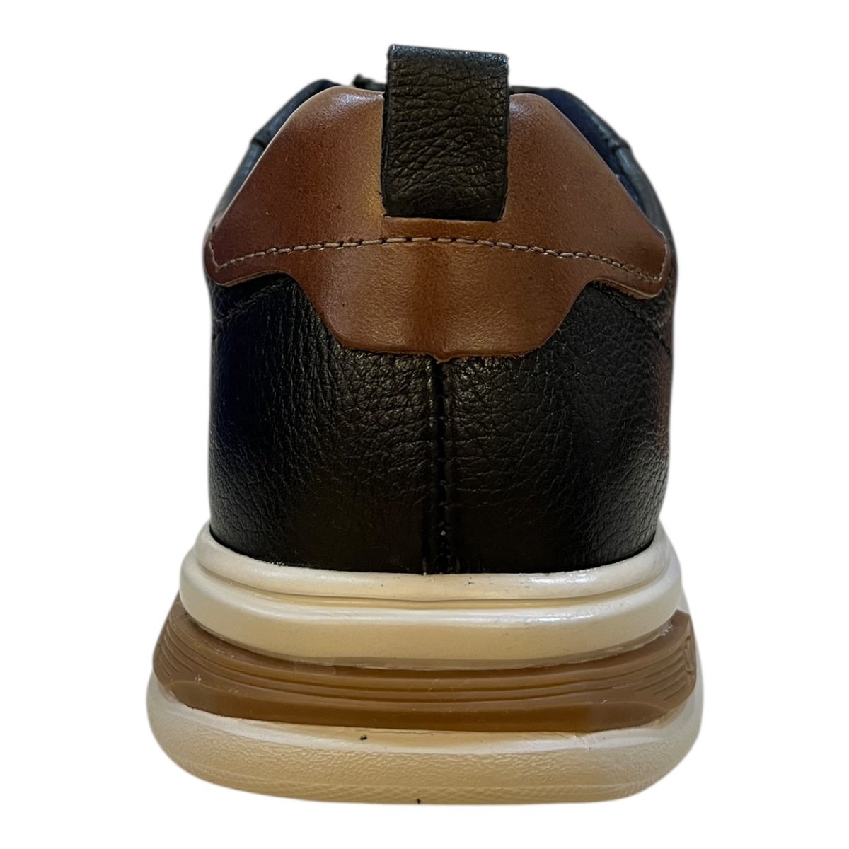 Sapato Esportivo Casual Masculino Pegada Couro Ultraconforto Superleve Antiderrapante Calce Fácil 112401-04 Preto Preto 6