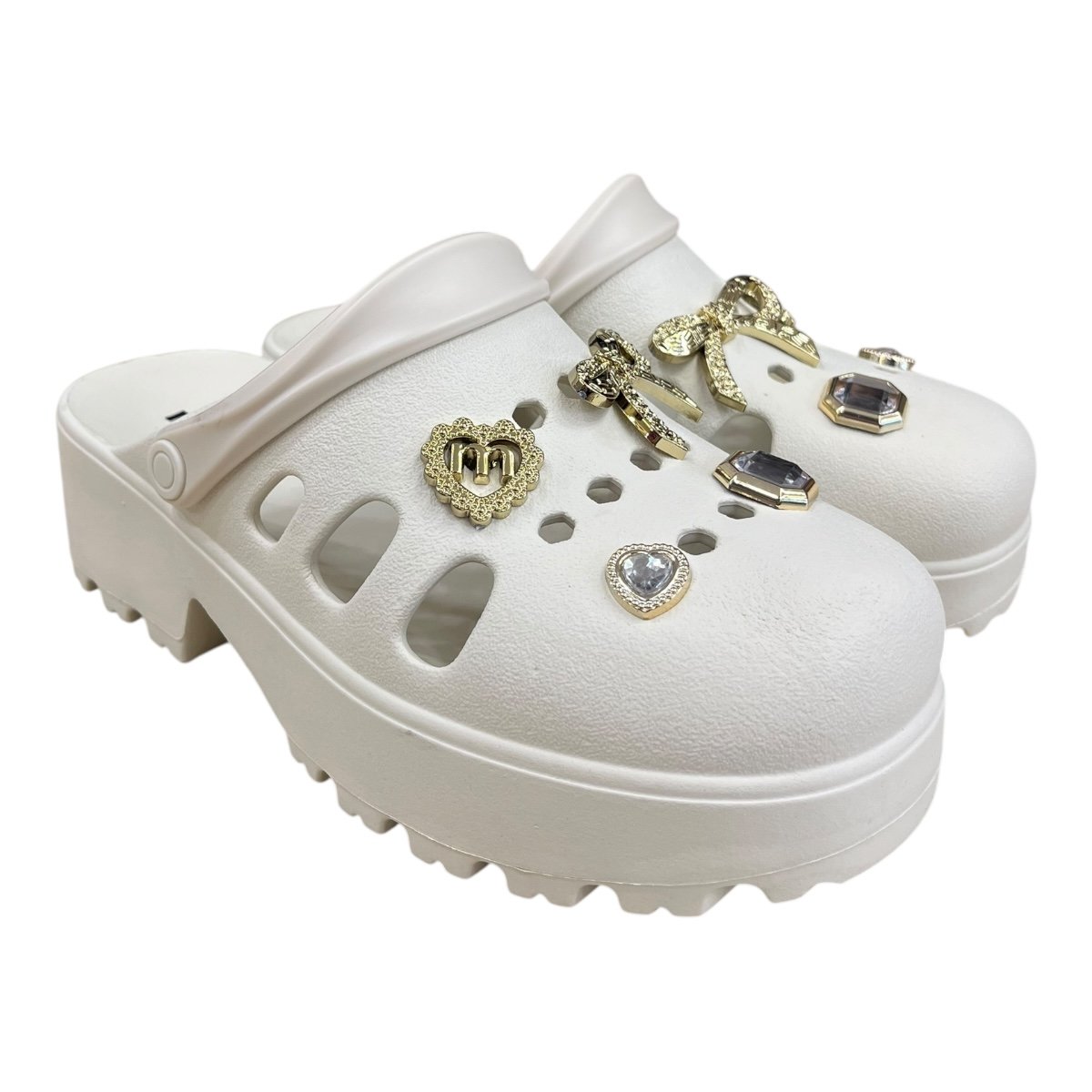 Babuche Feminino Moleca Tratorado Ultraconforto Casual Superleve Pingentes Metalizado Antiderrapante 5563.101 Branco Branco 2