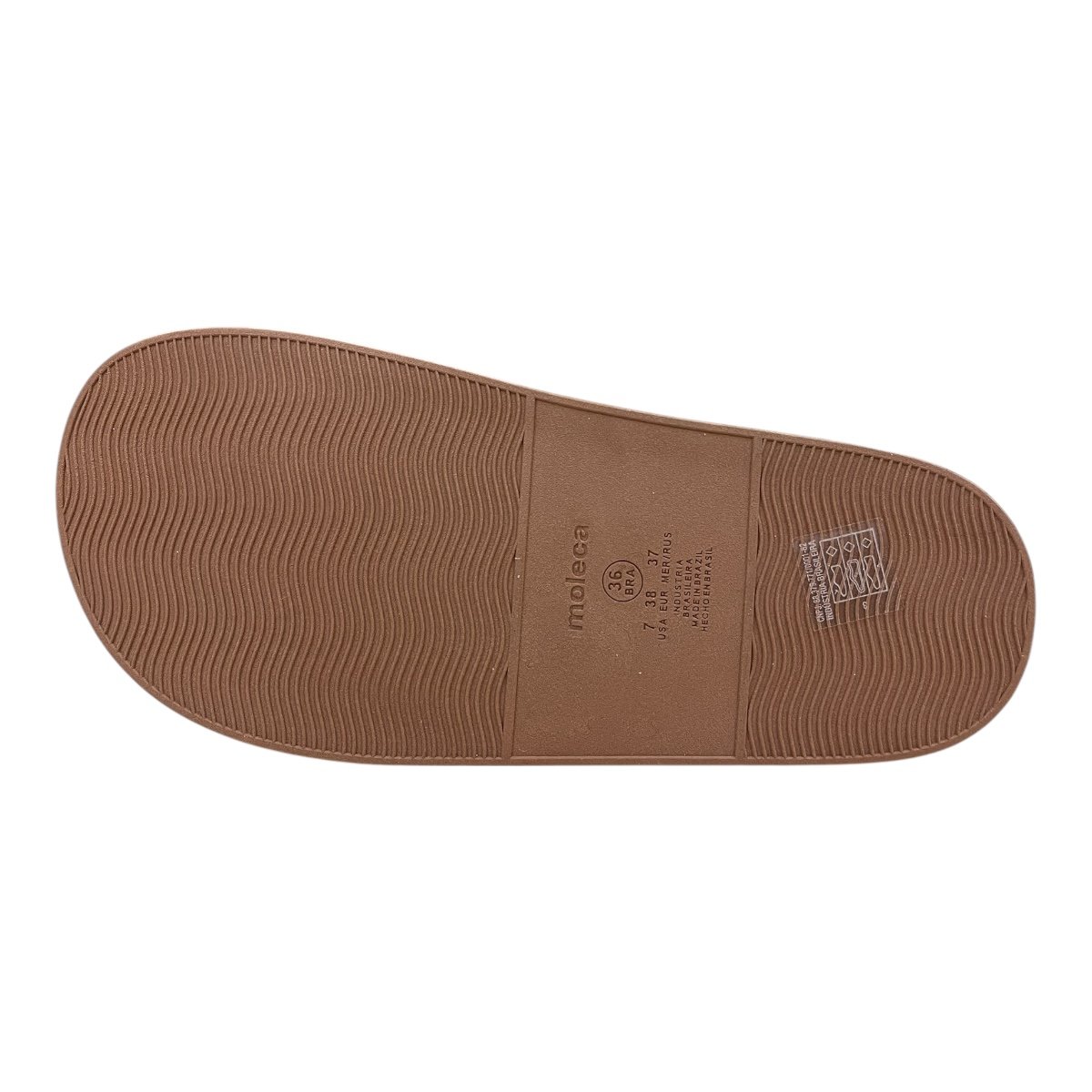 Chinelo Papete Feminino Moleca Casual Conforto Tiras Brilho Strass Superleve Antiderrapante 5469.152 Marrom Marrom 6