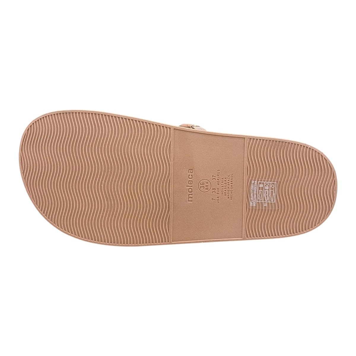 Chinelo Papete Feminino Moleca Tiras Brilho Casual Conforto Strass Superleve Antiderrapante 5469.150 Nude Nude 6