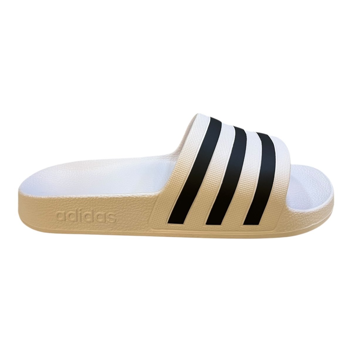 Chinelo Adidas Unissex Adilette Aqua Slid Casual Antiderrapante Superleve Ultraconforto Listras Branco