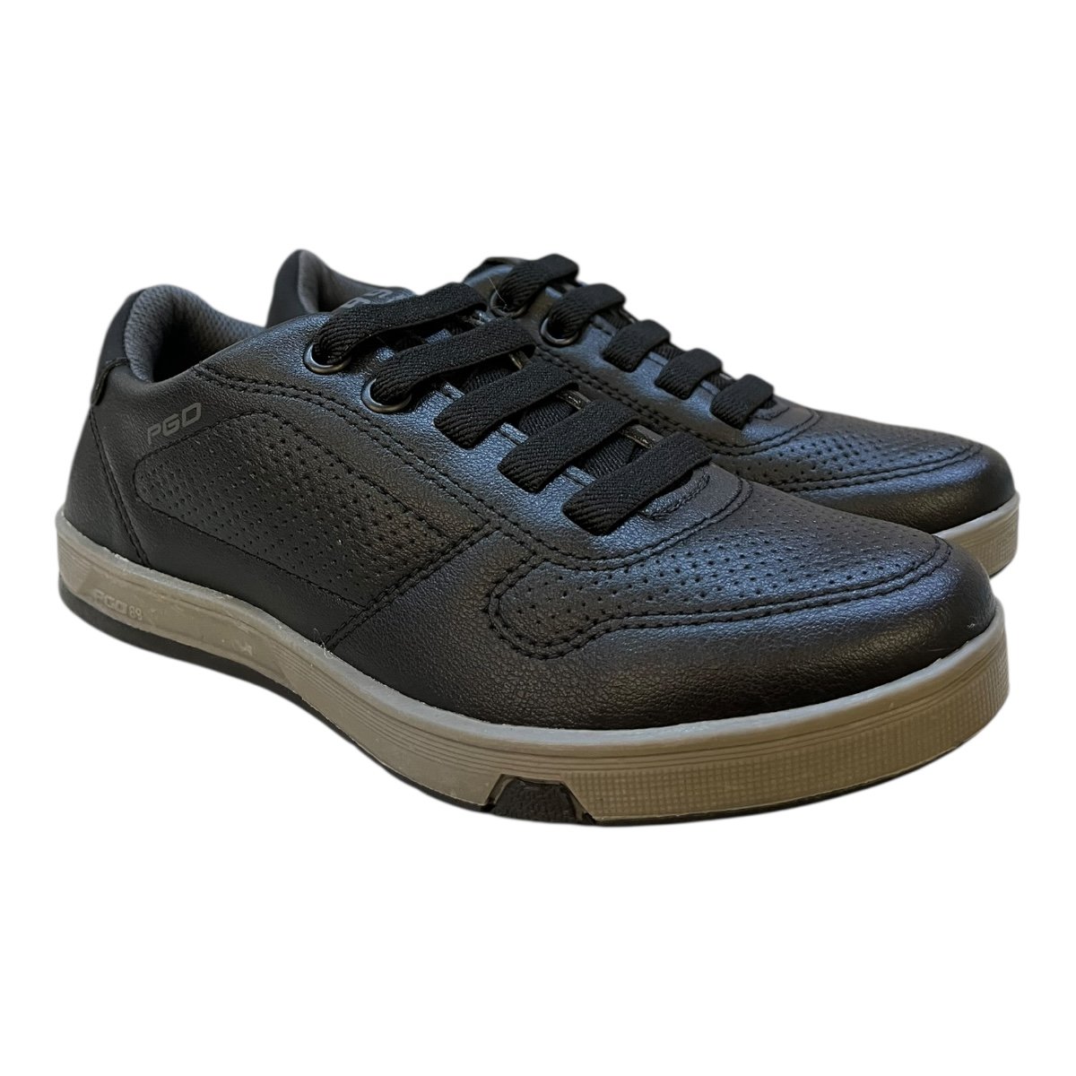 Sapatenis Infantil Menino Pegada Couro Ultraconforto Casual Calce Fácil Antiderrapante 370428 Preto Preto 2