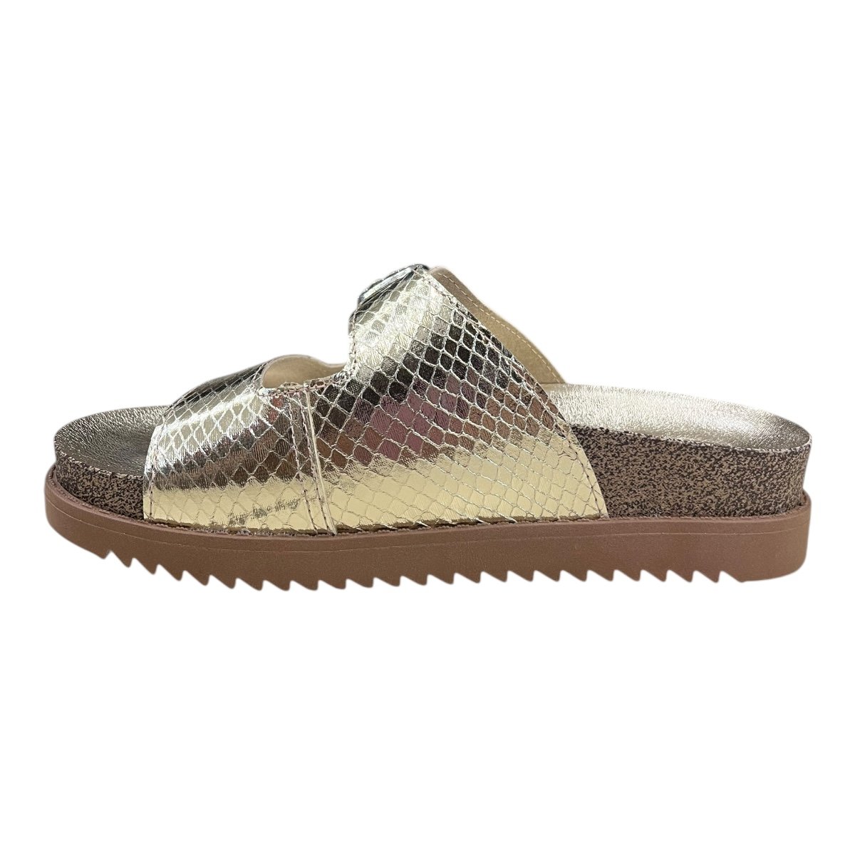 Chinelo Papete Feminino Moleca Casual Conforto Antiderrapante Fivela Brilho Metalizado 5500.117 Dourado Dourado 3