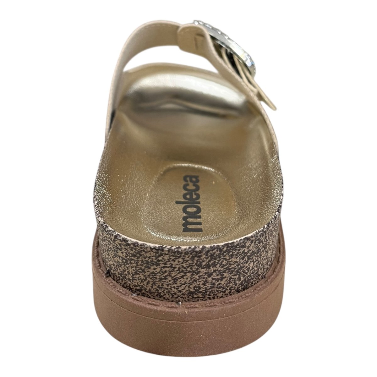 Chinelo Papete Feminino Moleca Casual Conforto Antiderrapante Fivela Brilho Metalizado 5500.117 Dourado Dourado 4