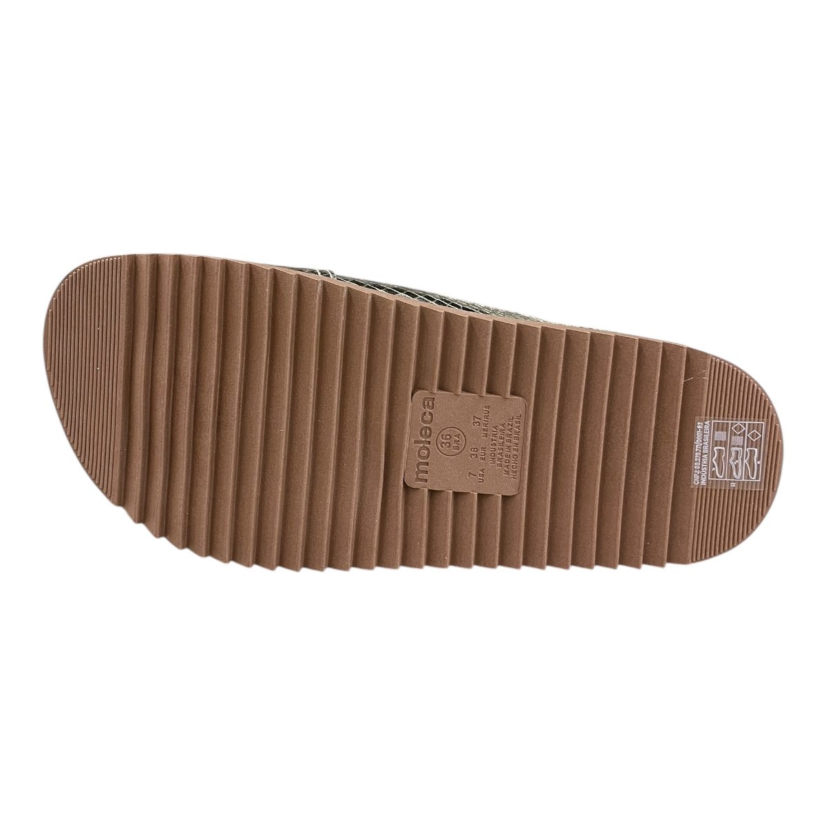 Chinelo Papete Feminino Moleca Casual Conforto Antiderrapante Fivela Brilho Metalizado 5500.117 Dourado Dourado 5