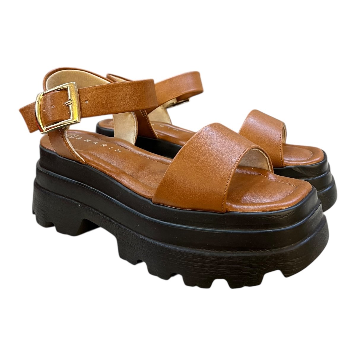 Sandalia Feminino Ramarim Casual Ultraconforto Superleve Tratorado Antiderrapante 25-42202 Caramelo Caramelo 2