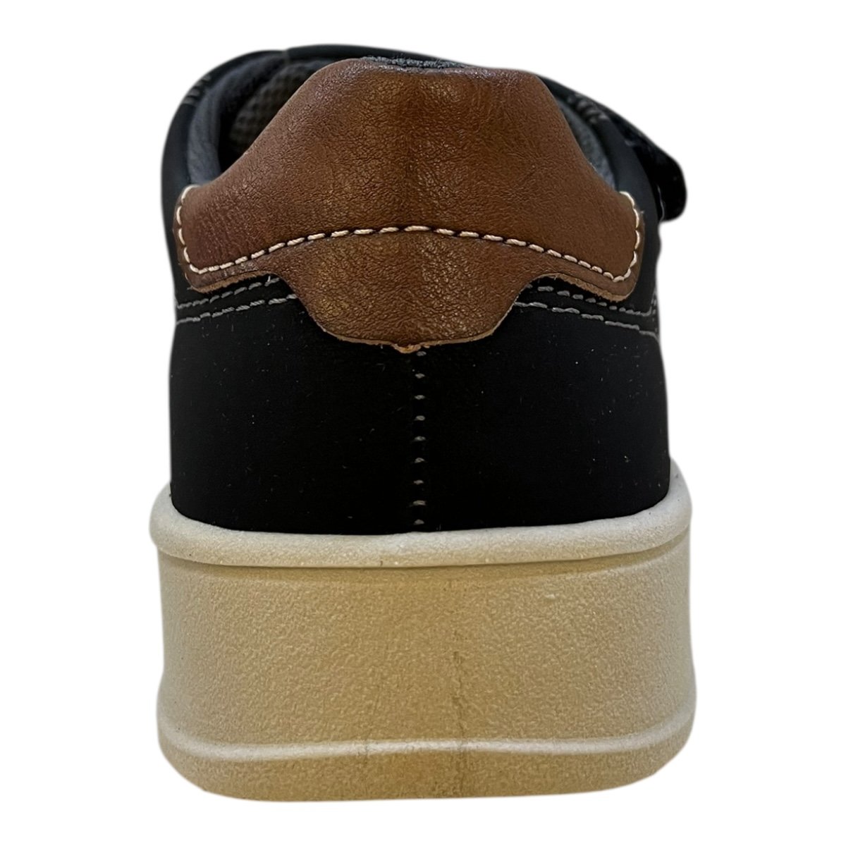 Sapatenis Infantil Menino Pegada Casual Couro Calce Fácil Autocolante Antiderrapante 371907 Preto Preto 5