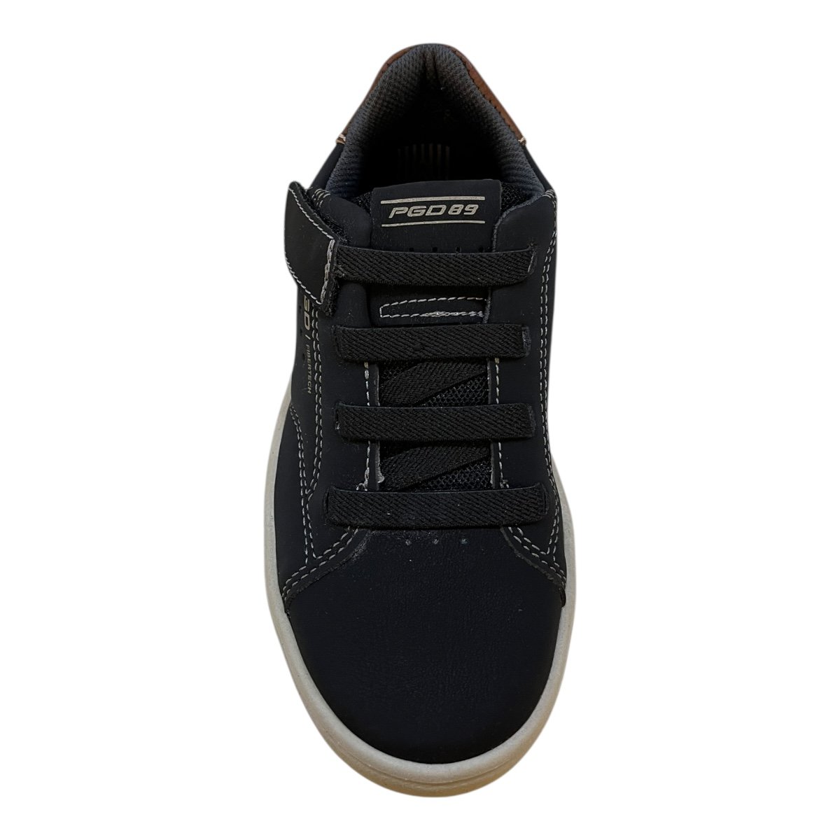 Sapatenis Infantil Menino Pegada Casual Couro Calce Fácil Autocolante Antiderrapante 371907 Preto Preto 6