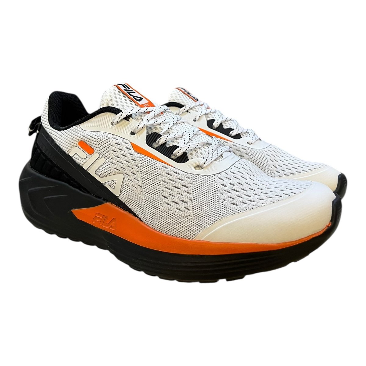 Tenis Masculino Fila Diffusion Esporte Caminhada Academia Corrida Conforto Antiderrapante Branco Branco 2